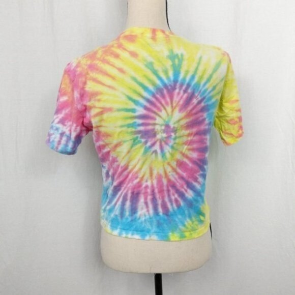 Polaroid Tie Dye Twirl Polaroid Camera Graphic Print Crop Top S - Picture 4 of 5